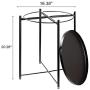 danpinera End Table, Side Table Metal Waterproof Small Coffee Table Sofa Side Table with Round Removable Tray for Living Room Bedroom Balcony and Office (Black)