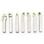 OSCARBIDE 3/8'' Shank 7 Pieces/Set,Indexable Lathe Turning Tool Holder CNC Heavy-Duty Nickel Plated Lathe Bit Set for Turning Grooving Threading with Tin Coated Carbide Inserts
