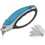 Box Cutter Utility Knife - Retractable - Multi-Position Blade, Locking - 5 Sharp Blades with Storage in Non-Slip Handle Ergonomic, Easy Comfort Grip Design Great for Weak Hands!
