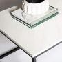 Walker Edison Modern Marble and Metal Frame Open Rectangle Coffee Accent Living Room Ottoman End Table, 42 Inch