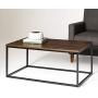 Walker Edison Furniture Modern Wood Open Rectangle Coffee Accent Table Living Room, 42 Inch, Walnut Brown