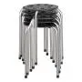Norwood Commercial Furniture Black & Silver Stacking Stool Set - Stackable Nesting Stools/Chairs for Kids and Adults - Flexible Seating for Home, Office, Classrooms - Plastic/Metal 17.75'' (Pack of 5) Norwood Commercial Furniture Black & Silver Stacking Stool Set - Stackable Nesting Stools/Chairs for Kids and Adults - Flexible Seating for Home, Office, Classrooms - Plastic/Metal 17.75'' (Pack of 5)