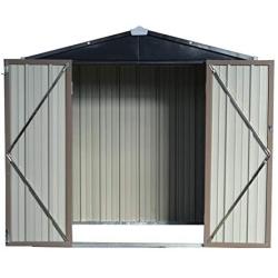 Storage Buildings and Sheds 6x4 FT Outdoor Metal Garden Shed Utility Tool Storage with Double Door & Lock for Tools, Lawn Equipment