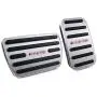 Thenice for 10th Gen Civic Anti-Slip Foot Pedals Aluminum Brake and Accelerator Pedal No Drilling Covers for Honda Civic 2020 2019 2018 2017 -Silver (red logo)