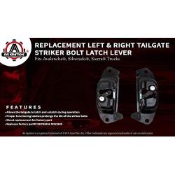 Tailgate Striker Bolt Latch Lever Kit - Left & Right Latches - Compatible with Chevy, GMC & Cadillac Trucks - Avalanche, Silverado and Sierra, 1500HD, Classic, 3500HD - Replaces 15921948, 15921949