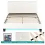 LAGRIMA Full Size LED Bed / Modern Upholstered Faux Leather Bed with 8 Color Changing LED Light / 2.8-Inch Solid Wooden Slats Support / White, Full LAGRIMA Full Size LED Bed / Modern Upholstered Faux Leather Bed with 8 Color Changing LED Light / 2.8-Inch Solid Wooden Slats Support / White, Full