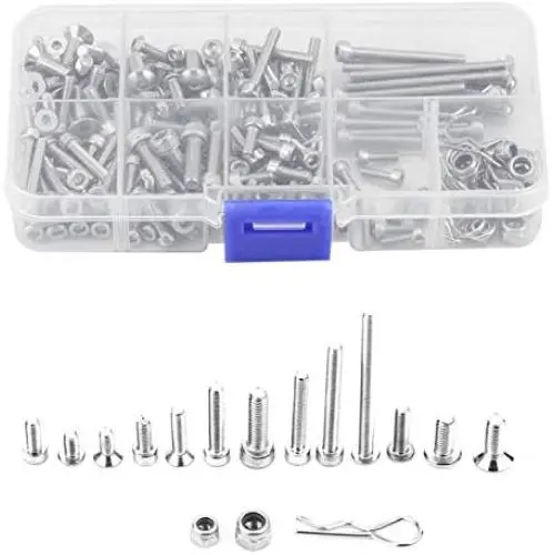 DAUERHAFT RC Screws Metal Stainless Steel Screws Kit, Corrosion Resistance Car Screw Kit, for Traxxas Slash 4x4 Short Truck Car Parts DAUERHAFT RC Screws Metal Stainless Steel Screws Kit, Corrosion Resistance Car Screw Kit, for Traxxas Slash 4x4 Short Truck Car Parts