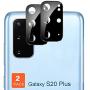 S20 Plus Camera Protector,JanCalm Upgraded Metal Frame NO Glare HD Clear,Anti-Scratch Fingerprint-Resistant Bubble-Free Tempered Glass Designed for Samsung Galaxy S20 Plus / S20+ 5G (2 Pack) (Black)
