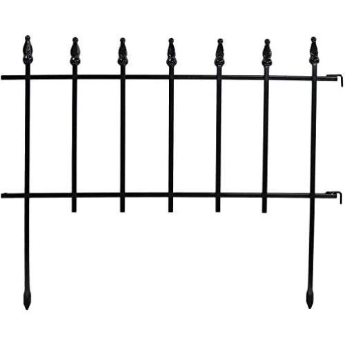 Sunnydaze 5-Panel Roman Border Fence Set - 9-Foot Overall Length - Decorative Metal Garden and Landscape Fencing - 22 Inches Wide x 18 Inches Tall Per Piece