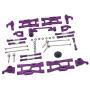 Nobranded Front and Rear Steering Hub Base C Carrier Knuckle Upgrade Kits for 1:14 Wltoys 144001 1:12 124019 124018 RC Car - Purple