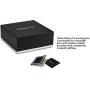 Glenor Co Watch and Sunglasses Box with Valet Tray for Men -14 Slot Luxury Display Case Organizer, Black Carbon Fiber Design for Mens Jewelry Watches, Mens Storage Holder w Large Mirror, Metal Buckle