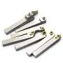 OSCARBIDE 1/4'' Indexable Carbide Lathe Turning Tool Holder 7 Pieces/Set, Nickel Plated Lathe Bit Set CNC Heavy-Duty for Turning Grooving Threading Cut Off Holders Set,Tin Coated Carbide Inserts