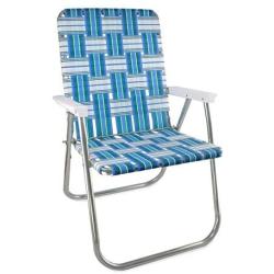 Lawn Chair USA Webbing Chair (Classic, Sea Island with White Arms)