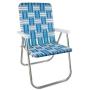 Lawn Chair USA Webbing Chair (Classic, Sea Island with White Arms)