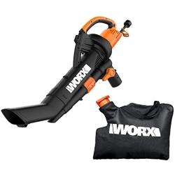 WORX WG509 TRIVAC 12 Amp 3-In-1 Electric Blower/Mulcher/Vacuum with Multi-Stage All Metal Mulching System, Black