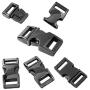 10 Pack 3/8'' Metal Side Release Buckles for Paracord Bracelets (Black) FLQ100-B