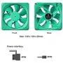 Vetroo DF120 120mm Case Fan White LED Lighting PC Cooling Fan Green Fan Frame for Radiator/CPU Cooler/Computer Case Vetroo DF120 120mm Case Fan White LED Lighting PC Cooling Fan Green Fan Frame for Radiator/CPU Cooler/Computer Case