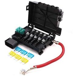 Battery Fuse Box Block Terminal 1J0937550 with 9pcs fuses compatible with 99-04 VW beetle Jetta Bora Golf MK4