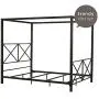 DHP Rosedale Metal 4 Poster Canopy Bed with Crisscross Headboard and Footboard - Queen (Black) DHP Rosedale Metal 4 Poster Canopy Bed with Crisscross Headboard and Footboard - Queen (Black)