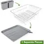 WHITGO Dish Drying Rack with Drain Board, Stainless Steel Dish Drainer Drying Rack with Utensil Holder for Kitchen Counter, Dish drain rack with One Cleaning Cloth