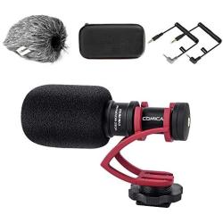 Comica CVM-VM10II Full Metal Compact On Camera Cardioid Directional Mini Shotgun Video Microphone for Smartphone iPhone,Huawei,DJI Osmo,for SonyA9/A7RII/A7RSII,GH4/ GH5, and DSLR Camera(Red)