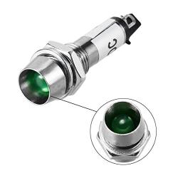 OdiySurveil 5PCS Indicator Light DC 12V, Green, Metal Shell Panel Mount 5/16 inches 8mm