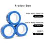 NSKER 3PCS Fidget Toys for Anxiety-Cool Finger Stress Relief Magnetic Rings Office School Stress Toys Magnet Magnetic Fingertip Toy Magnetic Game Unzip Toys for Men,Women and Kids-Deep Blue