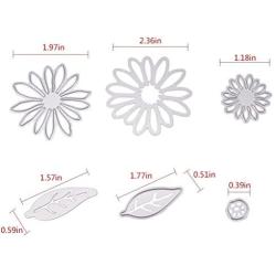 LIGONG 6 Pieces DIY Cutting Dies Flowers Leaf Metal Embossing Stencil For Album Scrapbooking Paper Card Art Craft