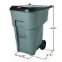 Rubbermaid Commercial Brute Rollout Heavy-Duty Waste Container, Square, Polyethylene, 95 Gallons, Gray (9W22GY) Rubbermaid Commercial Brute Rollout Heavy-Duty Waste Container, Square, Polyethylene, 95 Gallons, Gray (9W22GY)