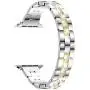wootfairy Metal Band Compatible for Apple Watch Band 38mm 40mm 42mm 44mm, Stainless Steel Adjustable Replacement Thin Strap Bracelet for iWatch Series SE 6/5/4/3/2/1 Women, Silver&Gold 42mm/44mm