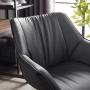 Volans Modern Mid Back Matte Black Faux Leather Home Office Desk Chair No Wheels