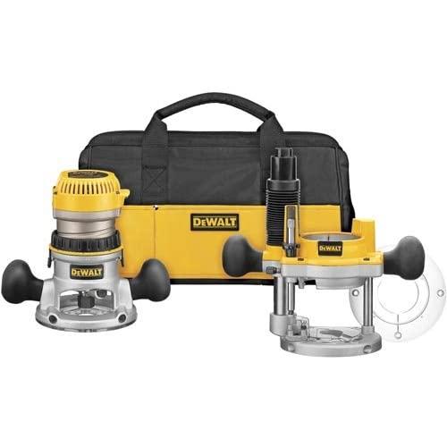 DEWALT Router, Fixed/Plunge Base Kit, Variable Speed, Soft Start, 2-1/4-HP (DW618PKB)