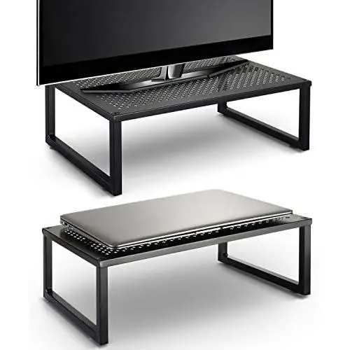 2 Pack- Simple Trending Monitor Stand Riser, Metal Desk Organizer Stand with Anti-Slip Suction Cup for Laptop, Computer, iMac, Pc, Printer, Black 2 Pack- Simple Trending Monitor Stand Riser, Metal Desk Organizer Stand with Anti-Slip Suction Cup for Laptop, Computer, iMac, Pc, Printer, Black