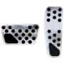 iJDMTOY 2pc Set Track Design Silver Aluminum Foot Pedal Covers Compatible With Chrysler 300, Dodge Challenger Charger Magnum