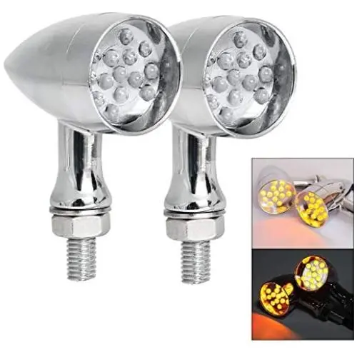 INNOGLOW Motorcycle Turn Signals 2pcs LED Indicator Blinker for Chopper Bobber Cruiser Honda Suzuki Kawasaki Yamaha Harley Davidson BMW(Chrome) INNOGLOW Motorcycle Turn Signals 2pcs LED Indicator Blinker for Chopper Bobber Cruiser Honda Suzuki Kawasaki Yamaha Harley Davidson BMW(Chrome)
