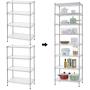 Finnhomy 8-Tier Wire Shelving Unit Adjustable Steel Wire Rack Shelving 8 Shelves Steel Storage Rack or Two 4-Tier Shelving Units with PE mat, Leveling Feet and Safety Device, NSF Certified, Chrome