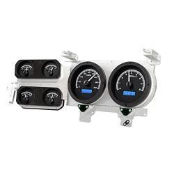 Dakota Digital 73 - 87 Chevy GMC Pickup Truck VHX Analog Dash Gauges Black Alloy Blue VHX-73C-PU-K-B