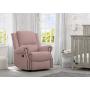 Delta Children Dylan Nursery Recliner Glider Swivel Chair, Blush