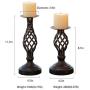 ZZKOKO Decorative Candle Holder Set of 2, Metal Pillar Romantic Candlesticks, Home Decor Candle Stand, 11.1'', 8.1'' High Candle Holders for Fireplace, Living or Dining Room Table, Gifts for Wedding