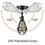 Industrial Wall Sconce, CHICLUX 2 Pack Rustic Metal Wire Cage Wall Lamp Fixture with Dimmable On/Off Switch for Bedroom Farmhouse Barn Porch, Oil Rubbed Bronze Finish
