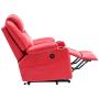 Mcombo Electric Power Lift Recliner Chair Sofa with Massage and Heat for Elderly, 3 Positions, 2 Side Pockets and Cup Holders, USB Ports, Faux Leather 7040 (Medium, Red)
