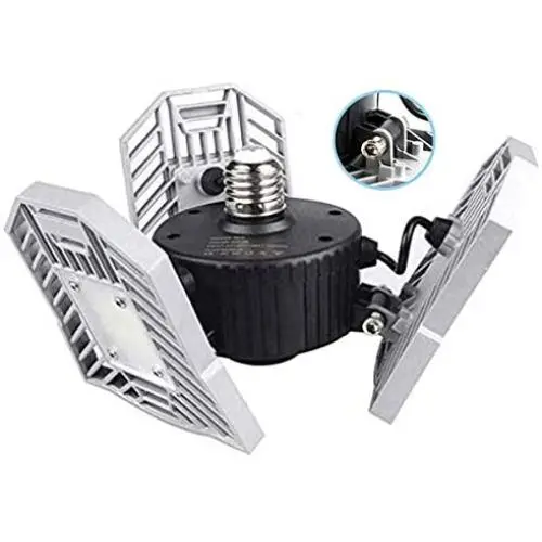 Garage Light Tanbaby LED Garage Light E26/E27 Garage Lights Ceiling LED Shop Light 60W Deformable Garage Lights LED Garage Lighting Garage Light Bulb, Garage Lights Ceiling LED for Garage, Barn, Shop