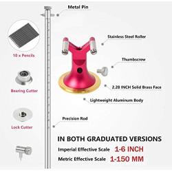 Newkiton Wheel Marking Gauge Multi with Dual Function, 1 Bearing Wheel Cutter For Soft Wood, 1 Locked Wheel Cutter For Hard Wood, 1 Metal Pin, 10 Woodworking Pencils, 1 Screwdriver Included