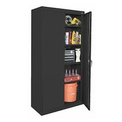 Sandusky Lee CA41361872-09, Welded Steel Classic Storage Cabinet, 4 Adjustable Shelves, Locking Swing-Out Doors, 72'' Height x 36'' Width x 18'' Depth, Black