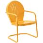 Crosley Furniture KO10004TG Griffith 3-Piece Retro Metal Outdoor Seating Set with 2 Chairs and Side Table, Tangerine