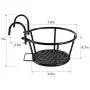 HOMENOTE Railing Planter, 3 Pack Hanging Flower Basket Outside Plant Stand Over Deck Rail Planters for Balcony - Easy Assembly Metal Black