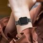 STIROLL Thin Replacement Band Compatible for Apple Watch 38mm 40mm 42mm 44mm, Stainless Steel Metal Wristband Women Men for iWatch SE Series 6/5/4/3/2/1 (Black+Rose Gold, 38mm/40mm)