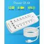 Power Strip,Witeem Surge Protector with 12-Outlet (1875W/15A,4360Joules) and 4 USB Charging Ports (5V/6A,30W),6Ft Extension Cord,Wall Mountable Overload Protection Outlet for Home & Office, White Power Strip,Witeem Surge Protector with 12-Outlet (1875W/15A,4360Joules) and 4 USB Charging Ports (5V/6A,30W),6Ft Extension Cord,Wall Mountable Overload Protection Outlet for Home & Office, White