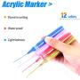 Paint Pens for Rock Painting waterproof Permanent Fast Drying 2 mm Nib For pumpkin Flat Stone Ceramic Glass Mugs Wood Card Fabric Diy Craft Making Acrylic Paint Marker Pens Set Of 12 Colors (12)