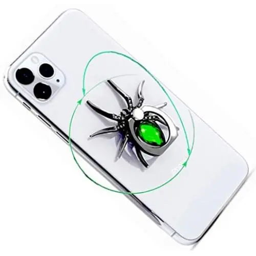 ETRY Christmas Phone Ring Stand Finger Holder, Spider Luxury Diamond, 360 Rotation Metal Ring Grip Animal Emo Hardcore Style - Compatible with All Smartphones and Tables